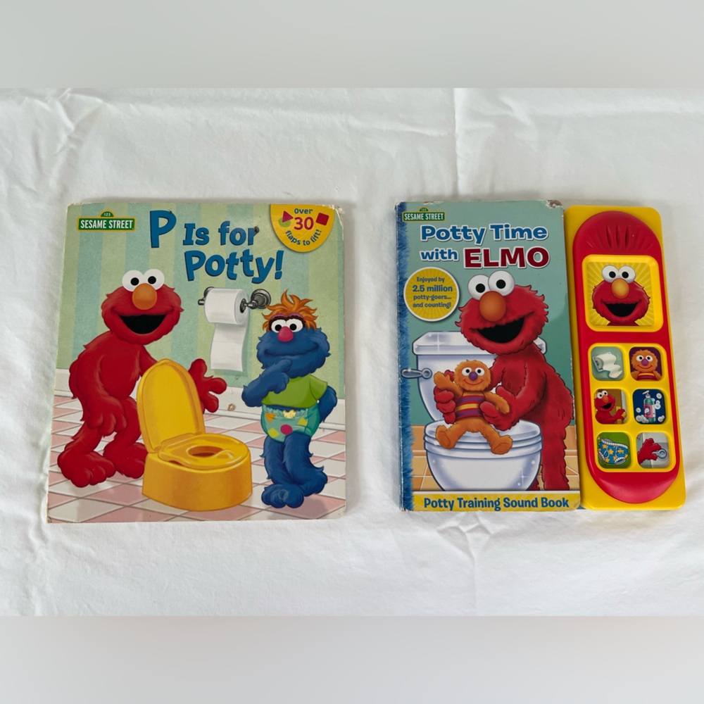 Sesame Street Elmo Potty Time Book Set - Red, Yellow, Blue